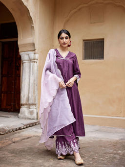 Seher Jaipur - Aiza Kurta With Sharara Pant & Dupatta (Set of 3)