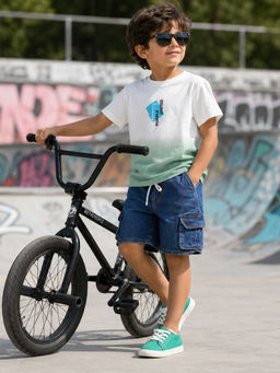 Purple United Kids - Boys Multi-Colour Cotton T-Shirt with Shorts