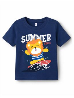 KAVEE - Unisex Navy Blue Cotton T-Shirt
