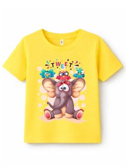 KAVEE - Unisex Yellow Cotton T-Shirt