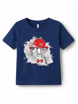 KAVEE - Unisex Navy Blue Cotton T-Shirt