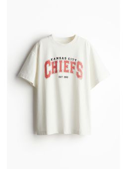 H&M - Women White Long Printed T-Shirt