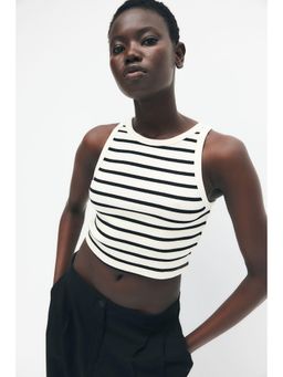 H&M - Women Beige Cropped Vest Top