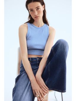 H&M - Women Blue Cropped Vest Top