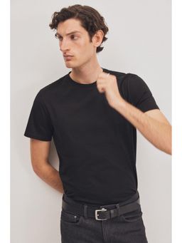 H&M - Men Black Slim Fit Pima Cotton T-Shirt
