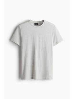 H&M - Men Grey Slim Fit Pima Cotton T-Shirt