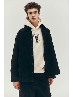 H&M - Men Beige Oversized Fit Printed Hoodie