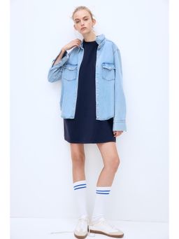 H&M - Women Blue Oversized T-Shirt Dress