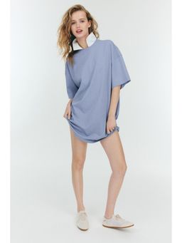 H&M - Women Blue Oversized T-Shirt Dress