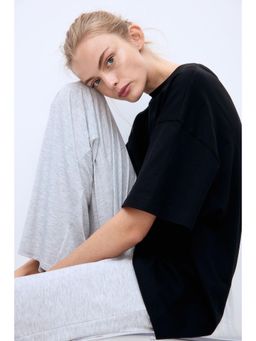 H&M - Women Black Oversized T-Shirt