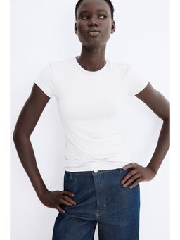 H&M - Women Grey Fitted Microfibre T-Shirt