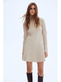 H&M - Women Beige Rib-Knit Dress