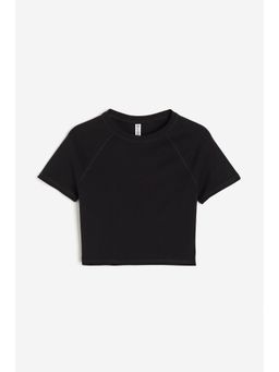 H&M - Women Black Cropped T-Shirt