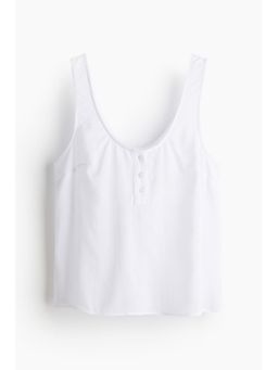 H&M - Women White Button-Top Vest Top