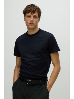 H&M - Men Blue Slim Fit Cotton T-Shirt