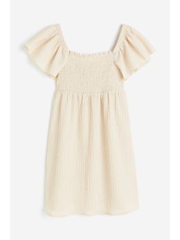 H&M - Women White Smocked-Bodice Dress