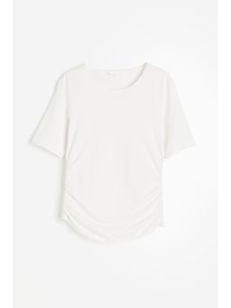 H&M - Women White Draped Cotton Top