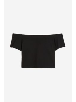 H&M - Women Black Off-The-Shoulder Jersey Top