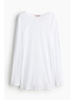 H&M - Women White Long-Sleeved Jersey Dress