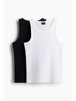 H&M - Men 2-Pack Slim Fit Ribbed Vest Tops