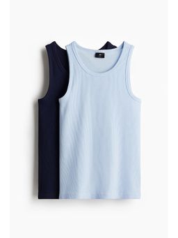 H&M - Men 2-Pack Slim Fit Ribbed Vest Tops