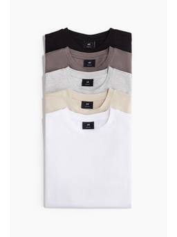 H&M - Men 5-Pack Regular Fit T-Shirts