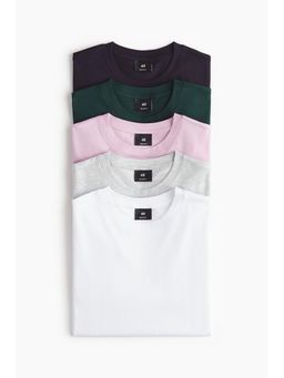 H&M - Men 5-Pack Regular Fit T-Shirts
