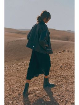 H&M - Women Black Tie-Belt Shirt Dress