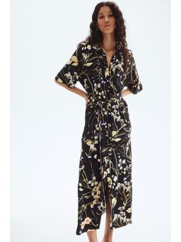 H&M - Women Black Tie-Belt Shirt Dress