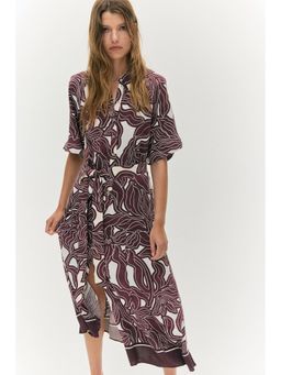 H&M - Women White Tie-Belt Shirt Dress