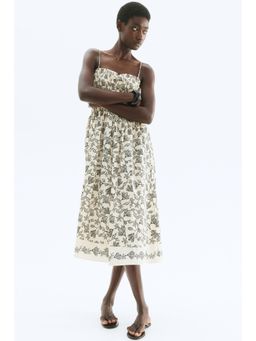 H&M - Women Cream Smock-Topped Dress
