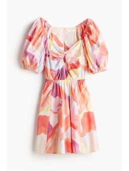 H&M - Women Pink Sweetheart-Neck Poplin Dress
