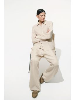 H&M - Women Beige Linen Shirt