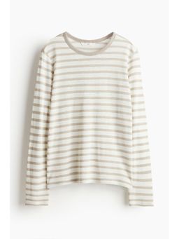 H&M - Women Beige Long-Sleeved Top