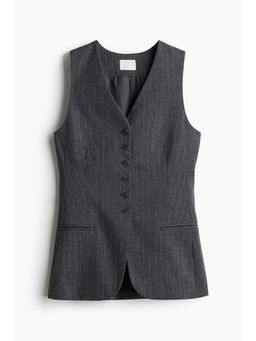 H&M - Women Grey Viscose-Blend Suit Waistcoat