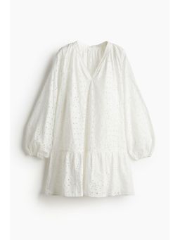 H&M - Women White Broderie Anglaise Tunic Dress