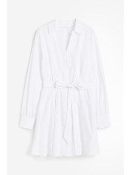 H&M - Women White Broderie Anglaise Shirt Dress