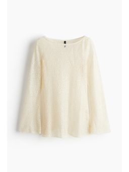 H&M - Women Beige Sequined Mesh Top