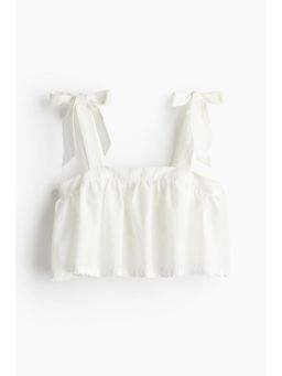 H&M - Women White Linen-Blend Top