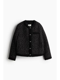 H&M - Women Black Textu-Weave Jacket