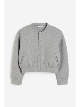 H&M - Women Grey Oversized Jersey Bomber Jacket