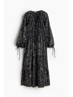 H&M - Women Black Drawstring-Detail Dress