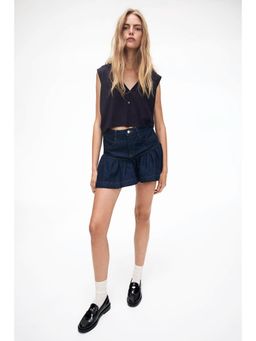 H&M - Women Blue Button-Front Sweater Vest