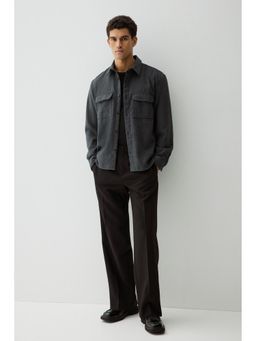 H&M - Men Grey Regular Fit Felted Overshirt