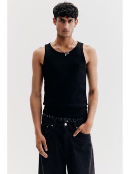 H&M - Men Black Slim Fit Ribbed Vest Top