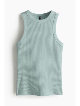 H&M - Women Turquoise Ribbed Vest Top