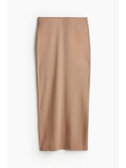 H&M - Women Beige Microfibre Maxi Skirt