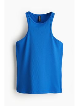 H&M - Women Blue Ribbed Vest Top