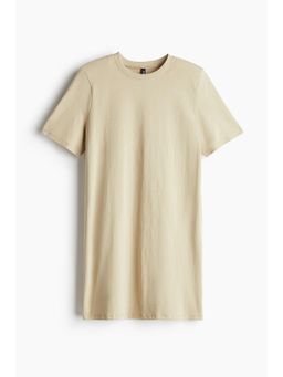 H&M - Women Beige Shoulder-Pad T-Shirt Dress