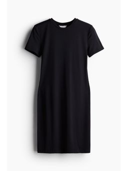 H&M - Women Black Microfibre T-Shirt Dress